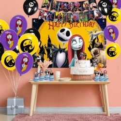 Nightmare Birthday Party Supplies 5×3ft Party Backdrop Decorations Set Includes Happy Birthday Banners Balloons Backdrop Cake...