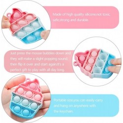 Push Pop Bubbles Fidget Sensory Toy Keychains 2 Pack Mini Ice Cream Bubble Popper Stress Reliever Silicone Relax Toys Keychai...