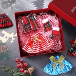 24 Pcs Christmas Elf Accessories Include Skirts White Bathrobe Plaid Sleeping Bag Fluffy Vest Scarf Stockings Eye Mask Glasse...