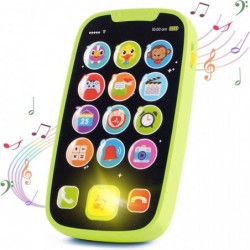 Baby Toy Phone for 1 2 Year Old Boy Girl Fake Phone Toys with Music Baby Cell Phone Toys 6 to 12 Months Light Up Play Phone f...