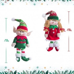 Adorable Flexible Christmas Elves Plush Dolls -Set of 4 Party Xmas Tree Decoration Holiday Santa Characters Ornaments 12-Inch...