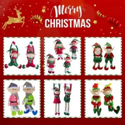 Adorable Flexible Christmas Elves Plush Dolls -Set of 4 Party Xmas Tree Decoration Holiday Santa Characters Ornaments 12-Inch...