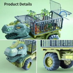 Dinosaur Truck Dinosaur Transport Car Carrier Truck with Dinosaur Toys Friction Powered Cars Activity Playmat Dino Car Playse...