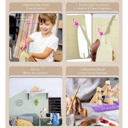 3D Puzzle European Sailing Boat Wood Craft Construction Model Kit Educational DIY Wooden Toy Assemble Model Unfinished Crafti...