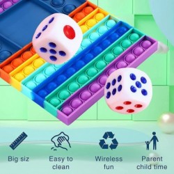 [2 Pack] Chess Board Game Sensory Push Pop Toys (4 Dice) - Fun Stress Relief Pack for Education and Learning - Fidget Popping...