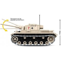 Army Toys - World War 2 Tank Building Kit - World War 2 German Army Panzer III Battle Tank - Military Model Brick Building To...