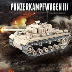 Army Toys - World War 2 Tank Building Kit - World War 2 German Army Panzer III Battle Tank - Military Model Brick Building To...