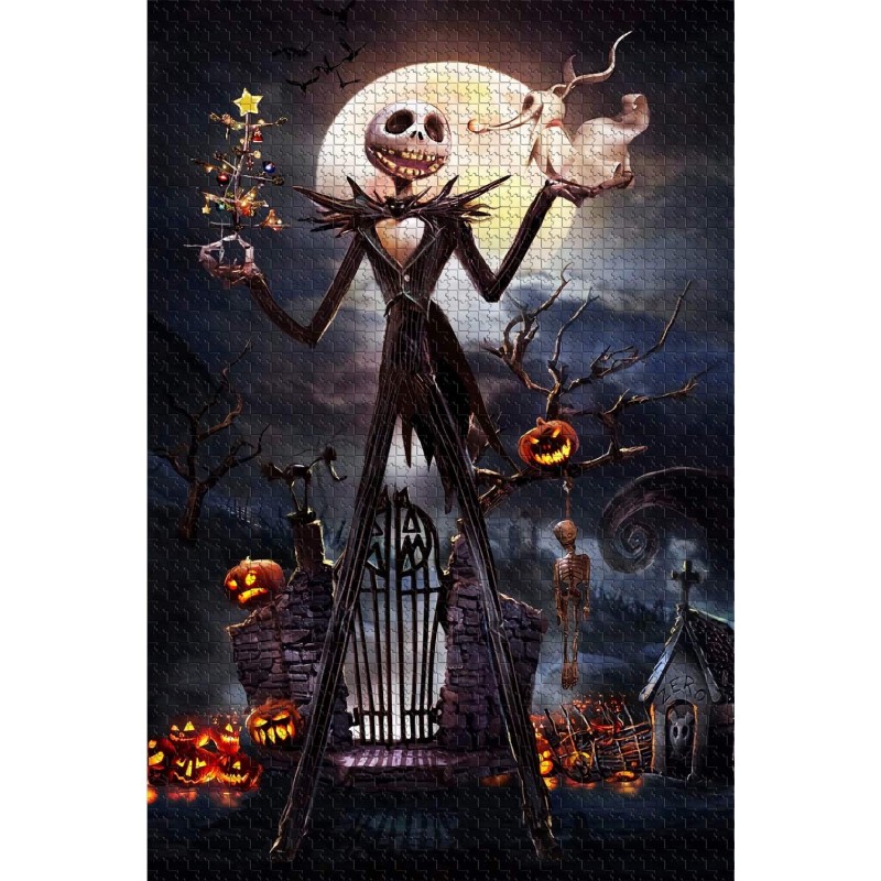 Jigsaw Puzzle 1000 Piece Wooden Puzzle Halloween Picture Family Decorations Unique Birthday Present Suitable for Teenagers an...