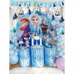 xssj-party Frozen Birthday Party Supplies A Happy Birthday Banner 12* Hanging Swirl Cards For Girl Frozen Party Decoration $2...