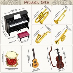 Dollhouse Miniature Musical Instrument Set in 1:12 Scale Mini Dollhouse Musical Instrument Model Includes Violin Piano Trumpe...