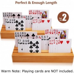 Wood Playing Card Holders Tray Racks Organizer Set of 2 for Kids Seniors Adults - 9.84In 3.1Inch Latest Version Portable Enou...