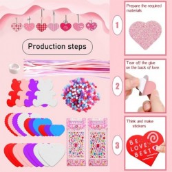 24 Pcs Valentines Crafts for Kids Valentines Day Foam Hearts Arts and Crafts Kit for Kids DIY Craft Supplies School Classroom...