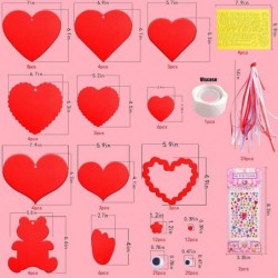 24 Pcs Valentines Crafts for Kids Valentines Day Foam Hearts Arts and Crafts Kit for Kids DIY Craft Supplies School Classroom...