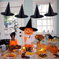 Halloween Hanging Decorations Black Witch Hat with 98 Feet Rope Witch Costume Accessory for Halloween Party Decor $21.52 Kids...