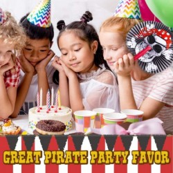 Pirate Party Supplies - 24 Folding Paper Pirate Fans - Great Addition To Pirate Party Favors & Pirate Birthday Party Supplies...