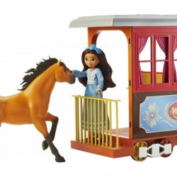 Lucky’s Train Home Playset Train with Rolling Wheels Balcony Dining Accessories Lucky Doll (7-in) Spirit (Approx.8-in) & More...