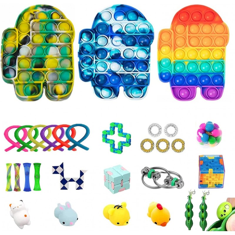 30Pcs Fidget Toys Sensory Fidget Toy Set Fidget Pack Sensory Relieves Stress Anxiety for Kids Adults $83.44 Fidget Toys