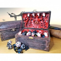 Dungeon Mimic Chest Dice Storage Box with Glass Eye Miniatures and Dungeons and Dragons Accessories D&D Gift DND Dungeon Mast...