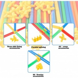 Straw Constructor Toys STEM Toy Building Toys 610PCS Straw Toy Indoor Recess Games for Classroom Interlocking Plastic Toys En...