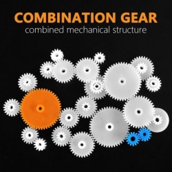 19Pcs Plastic DIY Robot Gear Kit Gearbox Motor Gear Set Gear Worm Compatible for DIY Car Robot RC Model Helicopter Remote Con...