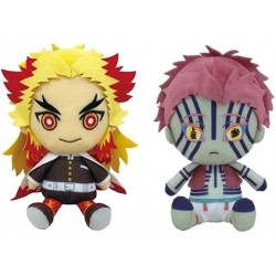 Bandai Demon Slayer Kimetsu no Yaiba Chibi Plush - Akaza ＆ Rengoku Kyojuro with a Thank You Sticker $66.44 Plush Figure Toys