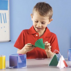 Folding Geometric Shapes Bundle Math Class Accessories 3-D and 2-D concepts measurement area volume and surface area 16 Piece...