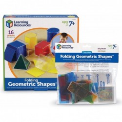 Folding Geometric Shapes Bundle Math Class Accessories 3-D and 2-D concepts measurement area volume and surface area 16 Piece...