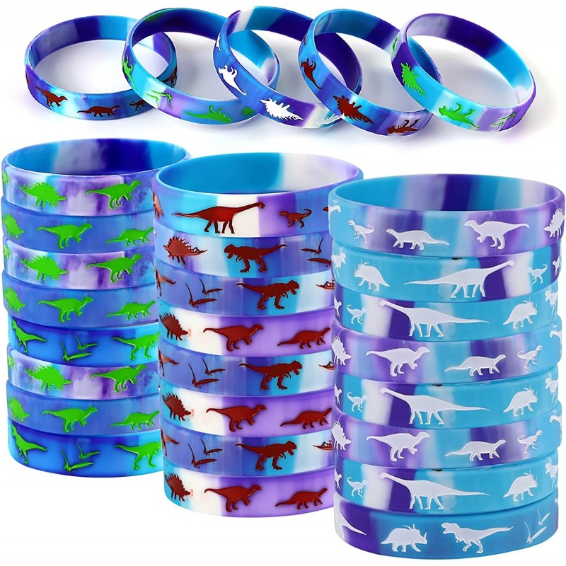 Dinosaurs Silicone Wristbands Rubber Bracelets Jurassic Dinosaur World Party Supplies For Dino Theme Party Birthday $18.66 Ki...