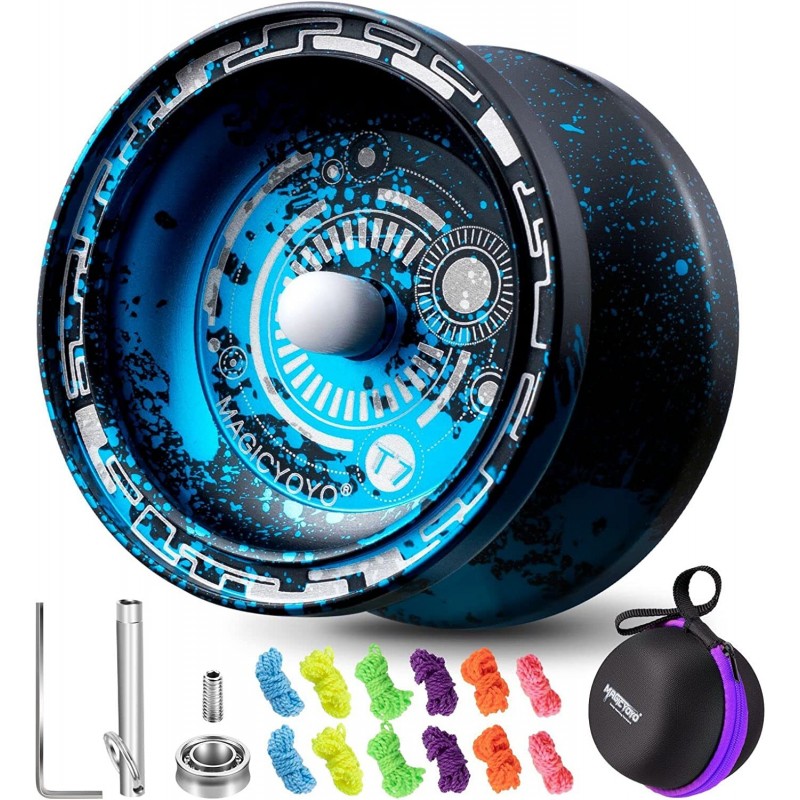 Responsive Yoyo for Kids Aluminum Metal Beginner Yoyos with Narrow C Yoyo Bearing and Extra 5 Yoyo Strings + Yoyo Bag+ Yoyo G...