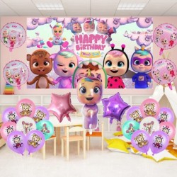 20Pcs Party Supplies Party Decorations Include Backdrop Balloons Foil Balloons Party Favors for Girl $18.84 Kids' Party Decor...