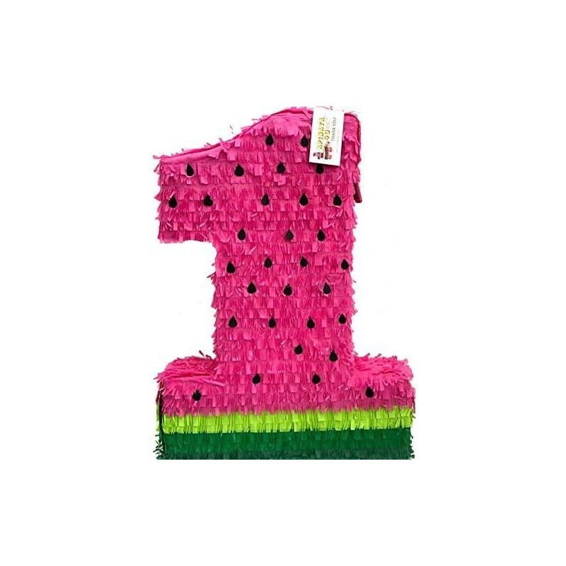 APINATA4U Number One Pinata Watermelon Theme Hot Pink Color Watermelon Themed Birthday $65.13 Piñatas