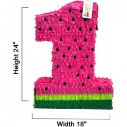 APINATA4U Number One Pinata Watermelon Theme Hot Pink Color Watermelon Themed Birthday $65.13 Piñatas