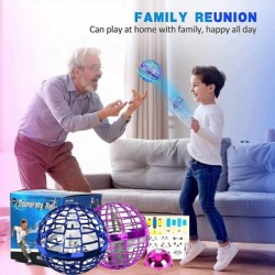 Flying Orb Ball Toys|2021 Upgraded Soaring Globe Shape Hand Controlled Magic Spinning Ball Mini Drone Fly Toy Built-in RGB Li...