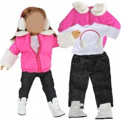 Winter Snow Doll Outfit for American 18" Dolls - 5 Piece Clothes Costume Set Includes Jacket Shirt Jeans Boots & Earmuffs - G...