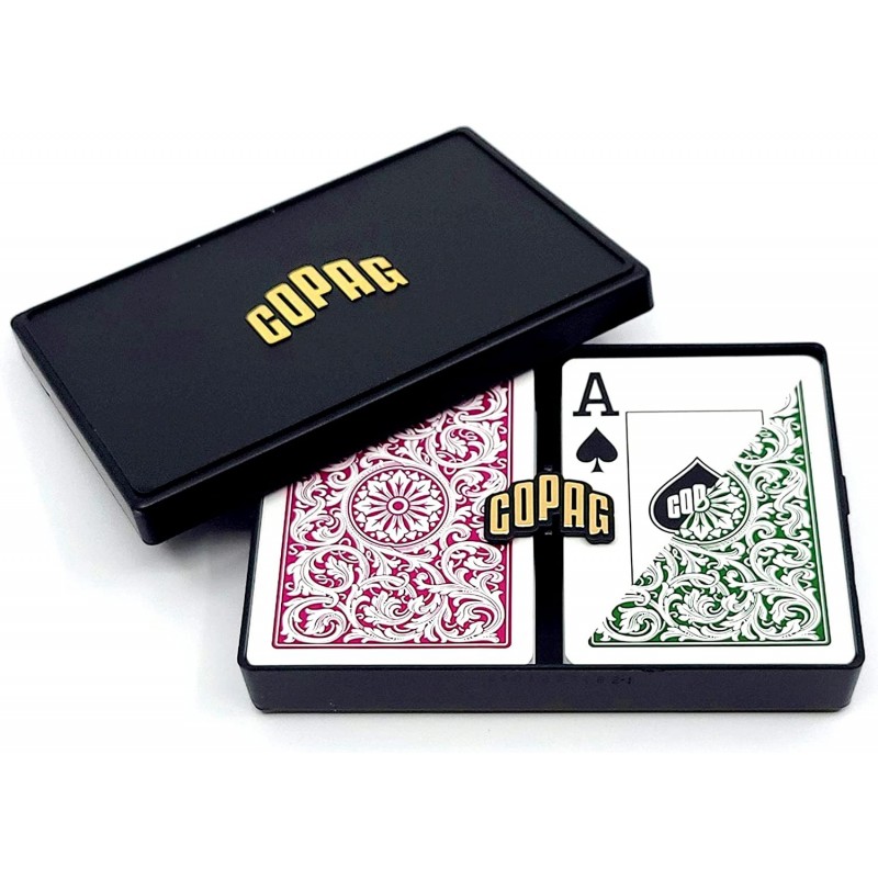 1546 Design 100% Plastic Playing Cards Poker Size Jumbo Index Green/Burgundy Double Deck Set $32.76 Card Games