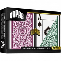 1546 Design 100% Plastic Playing Cards Poker Size Jumbo Index Green/Burgundy Double Deck Set $32.76 Card Games