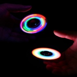 Solid Metal LED Light Up Fidget Spinner - Reusable Party Favor with Plentiful Light Shows - Noise Free Hand Sensory Toy with ...