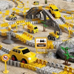 236 PCS Construction Toys Race Tracks for Boys Kids Toys 6 PCS Construction Car and Flexible Track Playset Create A Engineeri...