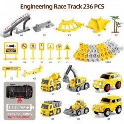 236 PCS Construction Toys Race Tracks for Boys Kids Toys 6 PCS Construction Car and Flexible Track Playset Create A Engineeri...