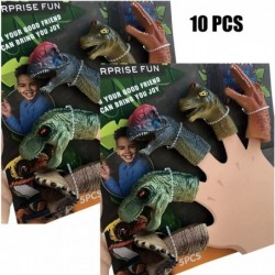 10 PCS Finger Puppets Toys Kids Dinosaur Finger Dino Head Puppets Set Tyrannosaurus Triceratops Soft Rubber Bath Toys Finger ...