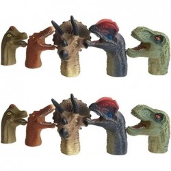 10 PCS Finger Puppets Toys Kids Dinosaur Finger Dino Head Puppets Set Tyrannosaurus Triceratops Soft Rubber Bath Toys Finger ...