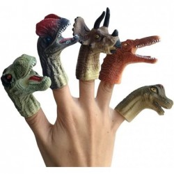 10 PCS Finger Puppets Toys Kids Dinosaur Finger Dino Head Puppets Set Tyrannosaurus Triceratops Soft Rubber Bath Toys Finger ...