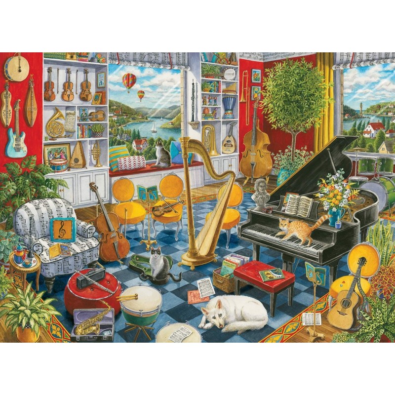 Ravensburger The Music Room 500 Piece Jigsaw Puzzle for Adults - 16836 - Every Piece is Unique Softclick Technology Means Pie...