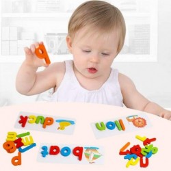 Reading & Spelling Learning Toy Wooden Educational Developmental Toy Sight Words Spelling Skills with 28 Double Sided Flash C...