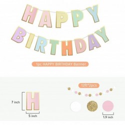 Happy Birthday Banner and Decorations-Girls Toddler Birthday Decorations-Happy Birthday Banner and Dot Garland Pastel Colors ...