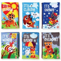 Cloth Books for Babies Weather Themed- Soft Baby Books Features Characters About Weather - Soft Baby Toys for Learning and Br...