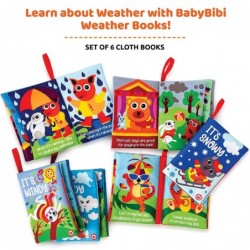 Cloth Books for Babies Weather Themed- Soft Baby Books Features Characters About Weather - Soft Baby Toys for Learning and Br...