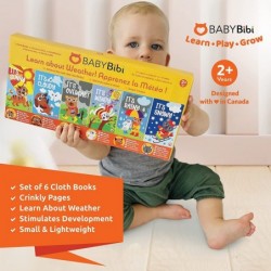 Cloth Books for Babies Weather Themed- Soft Baby Books Features Characters About Weather - Soft Baby Toys for Learning and Br...