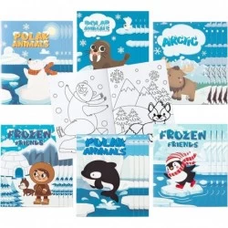 24Pcs Polar Animals Coloring Books Winter Theme DIY Art Booklet Drawing Pattern Including Arctic Bear Penguin Birthday Party ...