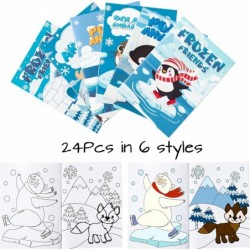 24Pcs Polar Animals Coloring Books Winter Theme DIY Art Booklet Drawing Pattern Including Arctic Bear Penguin Birthday Party ...